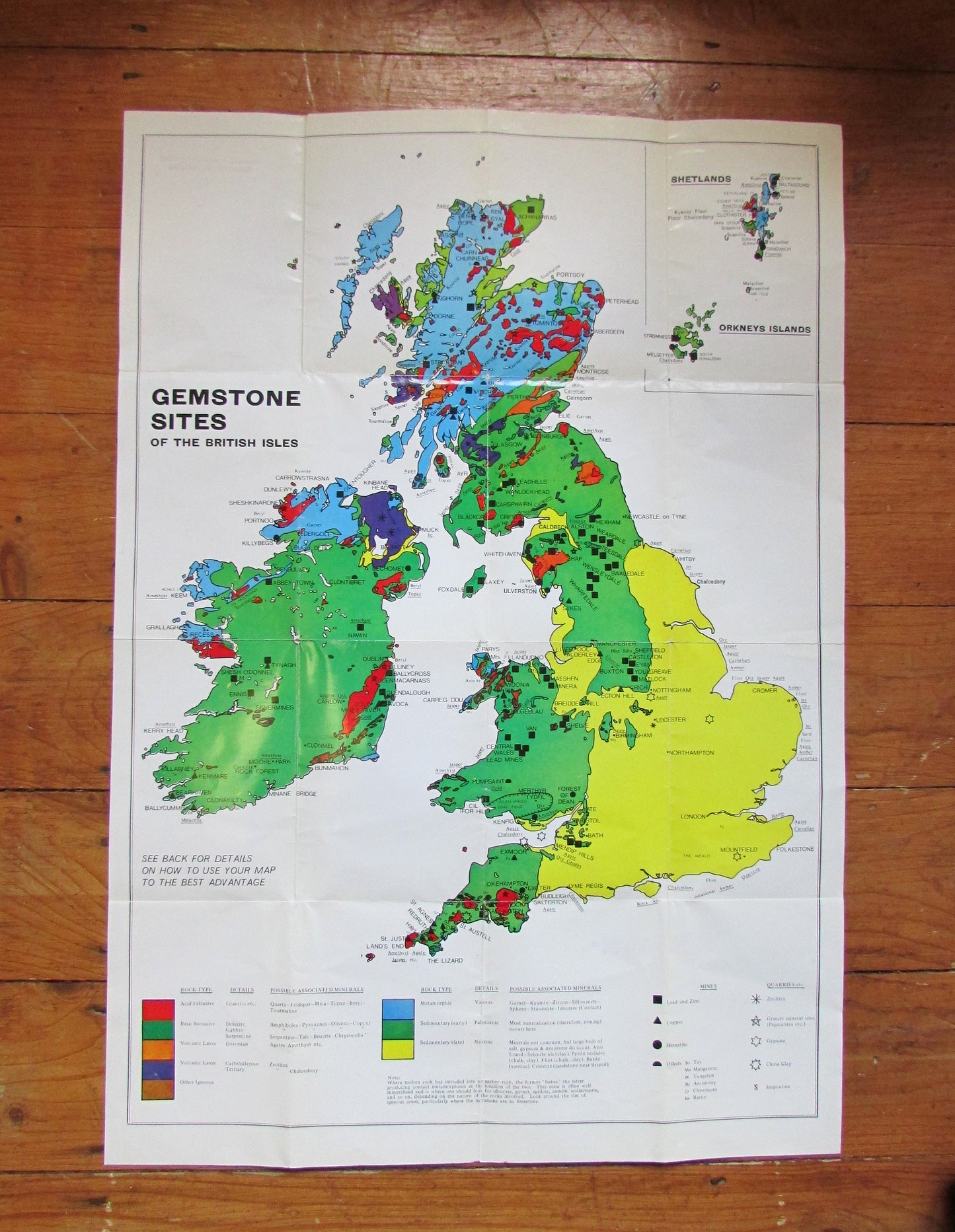 Vintage Gemstones Sites of the British Isles ordnance survey map