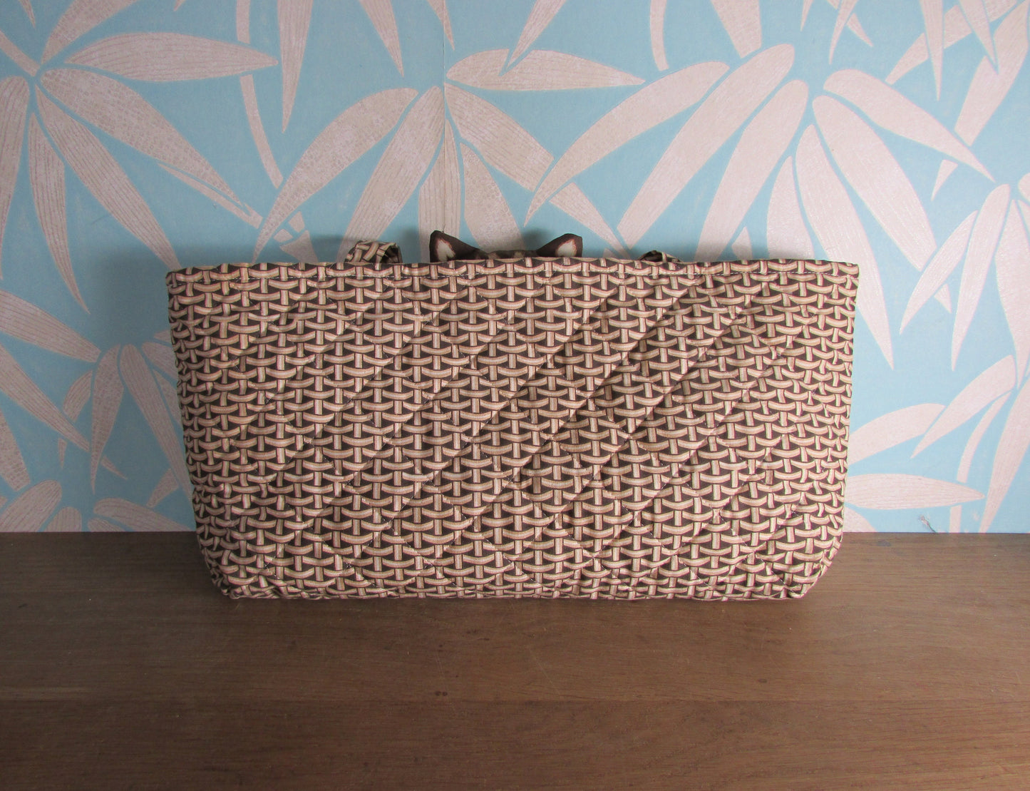 1970s plush cat knitting bag by Anne Wilkinson Designs Ltd for World Wildlife Fund
