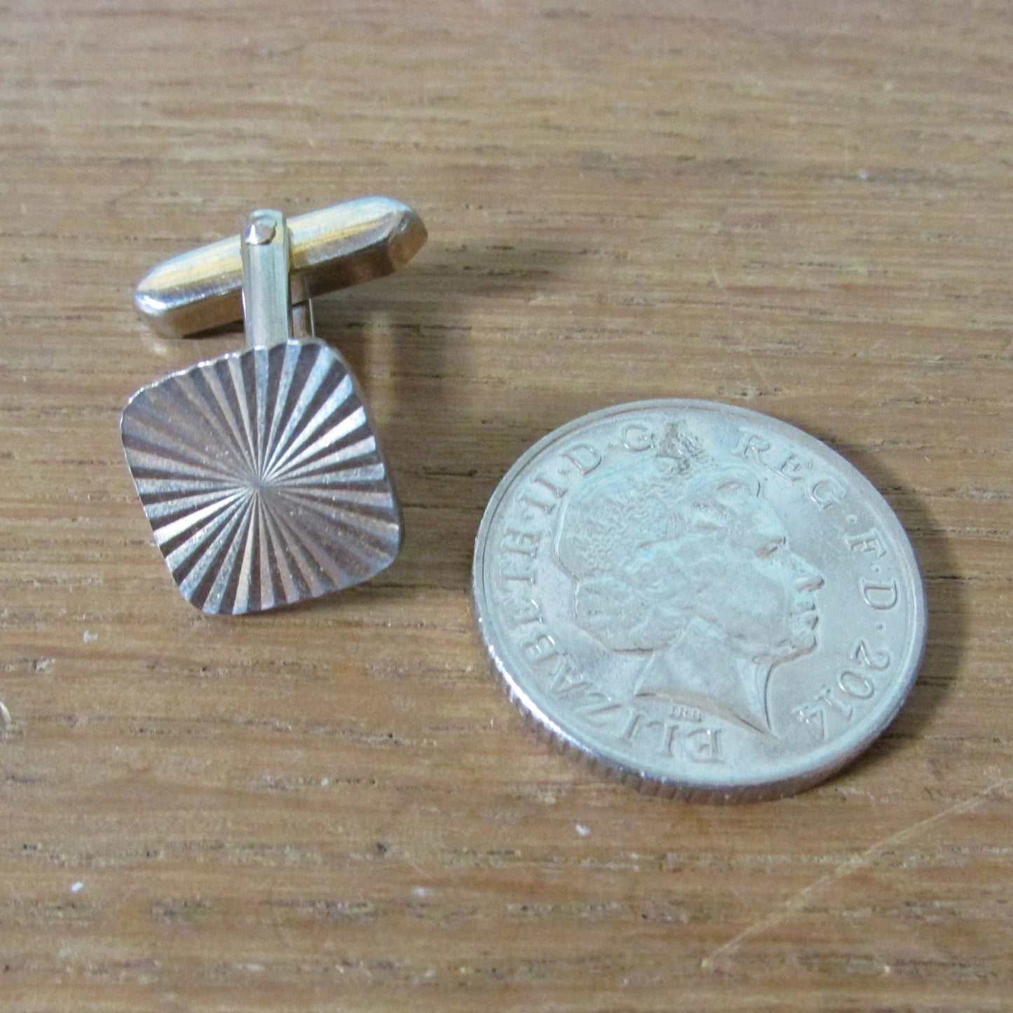 Vintage gold-tone textured square cufflinks