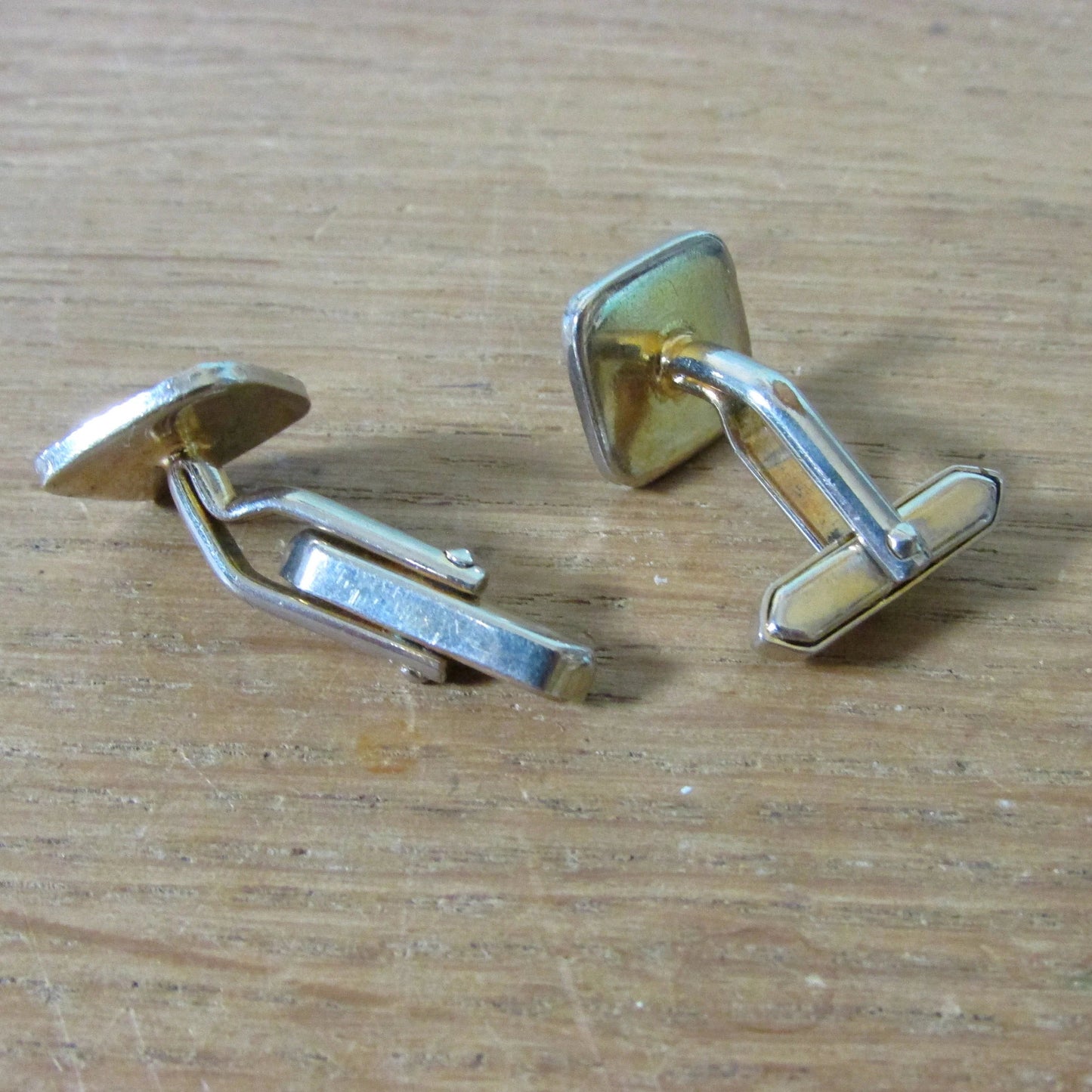 Vintage gold-tone textured square cufflinks