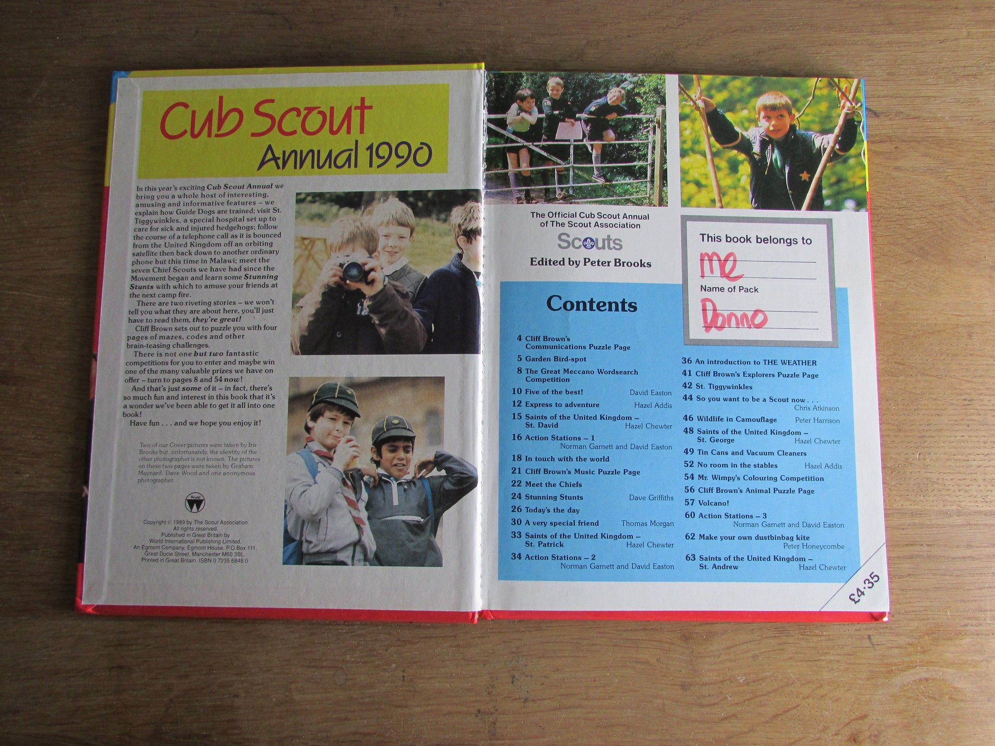 Cub Scout Annual 1990, by Peter Brooks (Hardback, 1989)