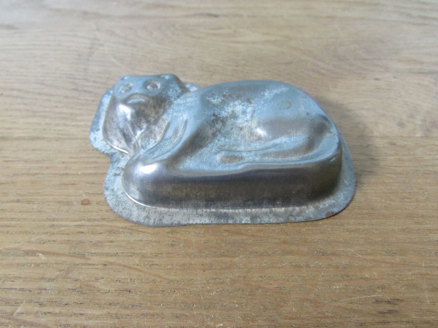 Pair of cute 1940s/50s cat shaped tin chocolate moulds