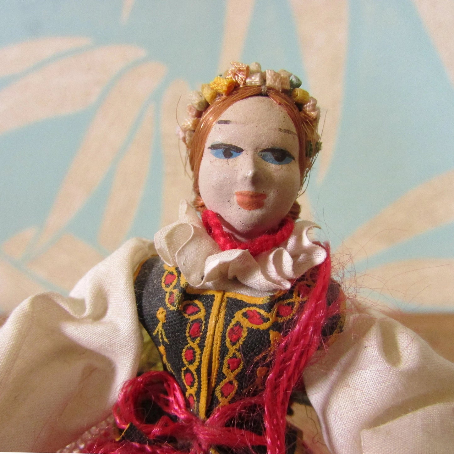 Small vintage Krakowianka, Poland folk doll in traditional regional costume