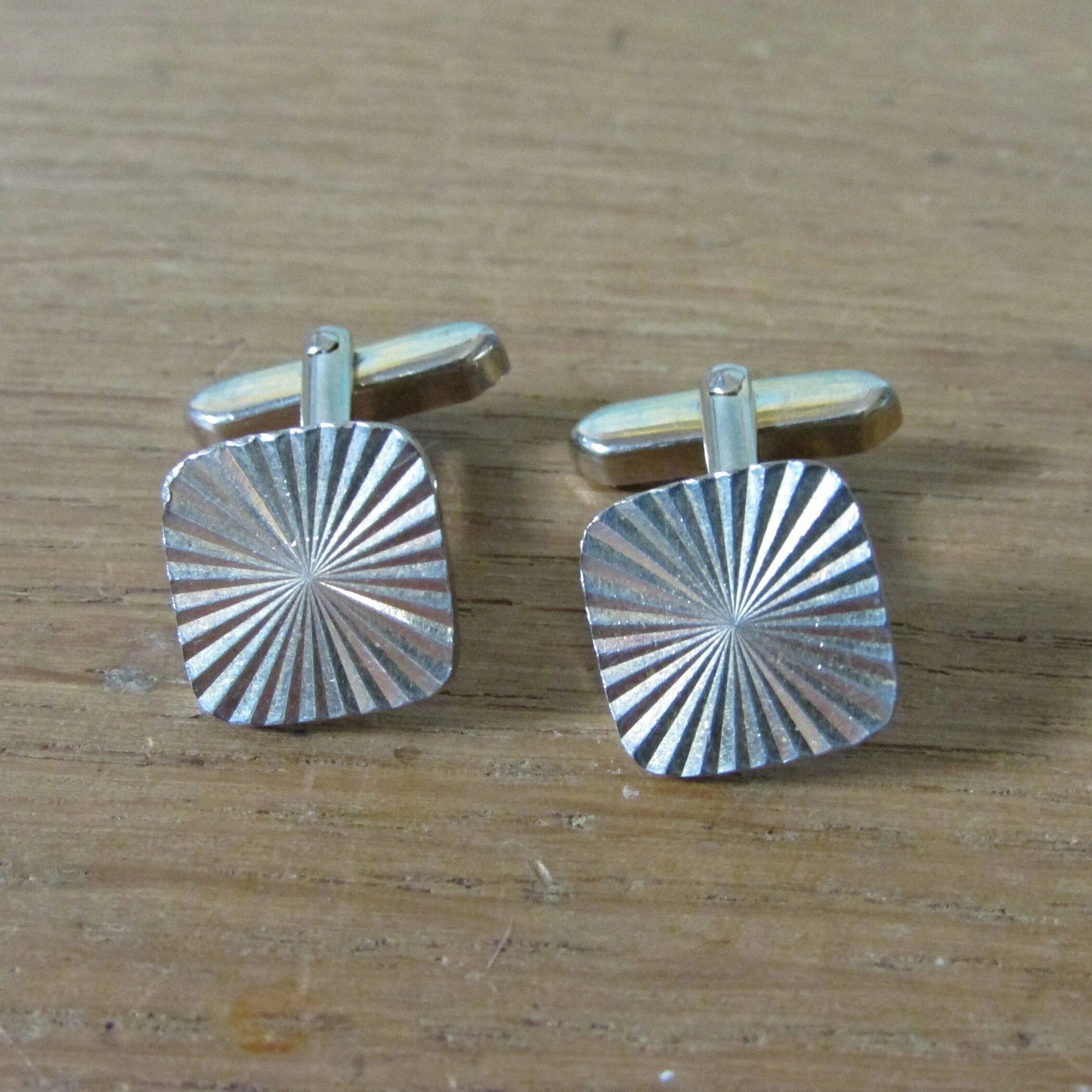 Vintage gold-tone textured square cufflinks