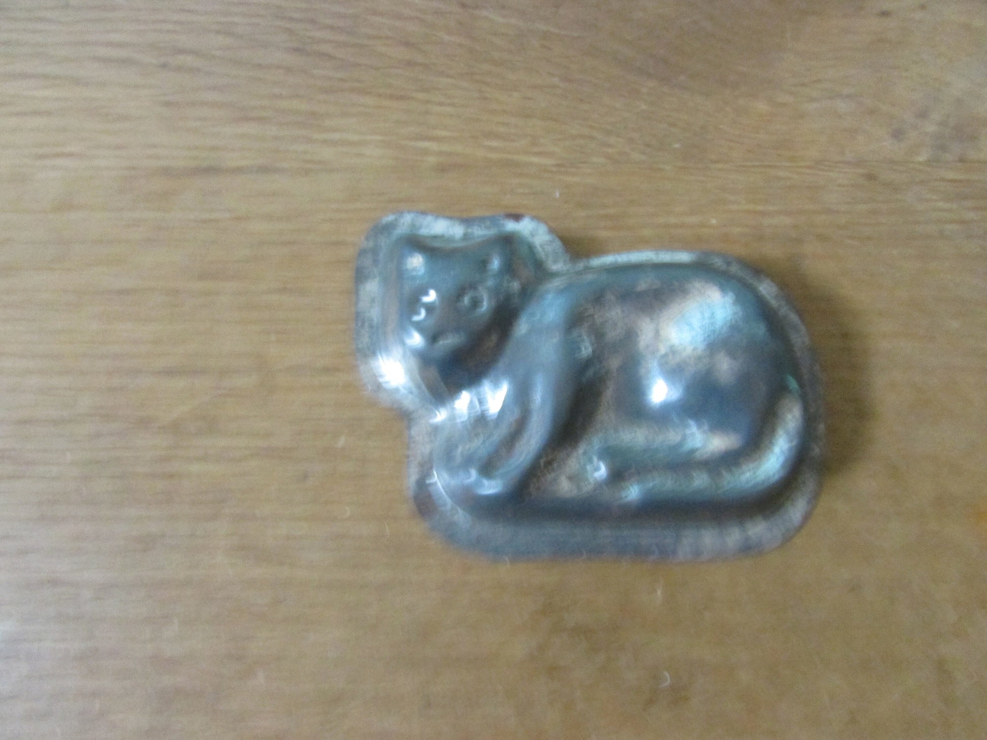 Pair of cute 1940s/50s cat shaped tin chocolate moulds