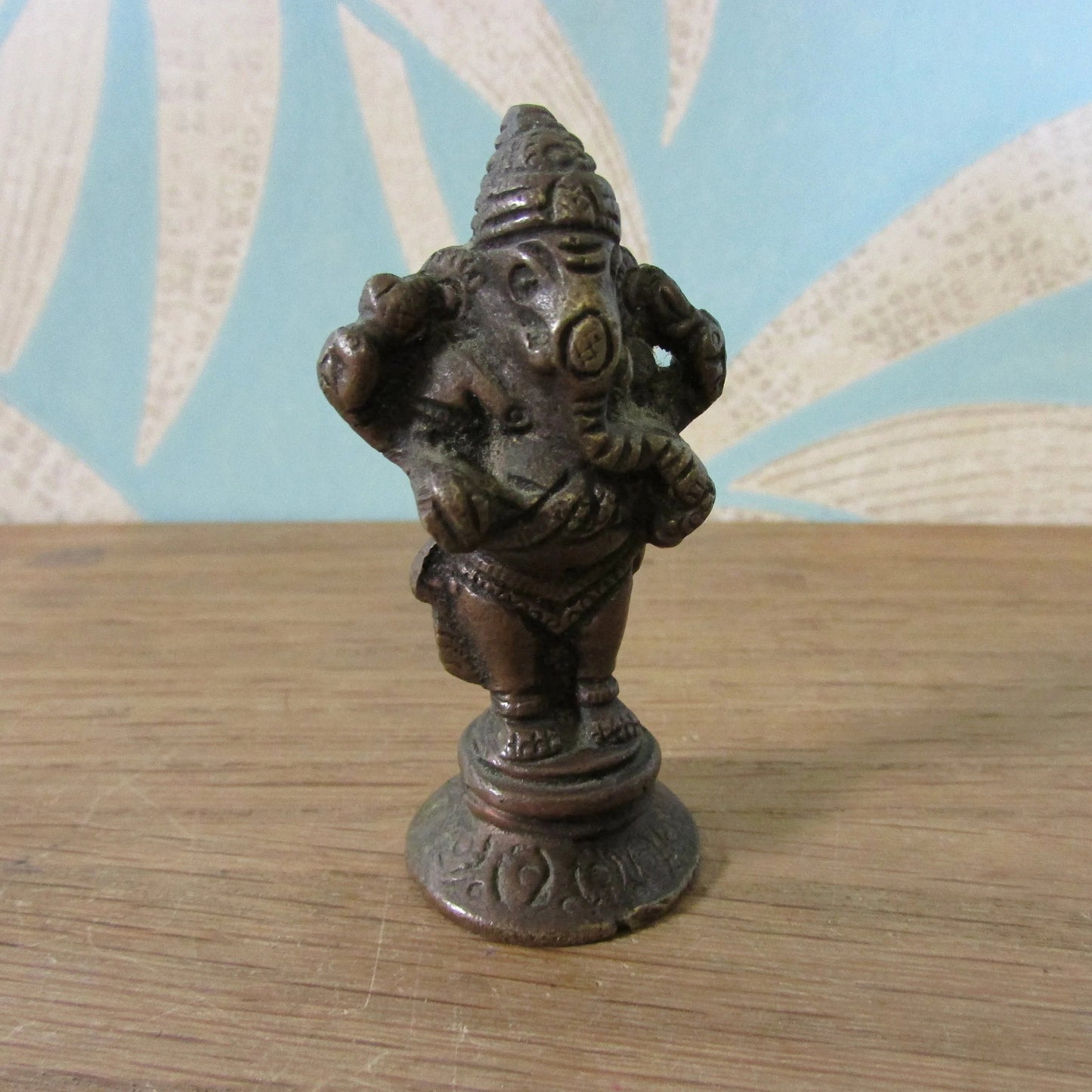 circa. 19th century miniature standing bronze Ganesh figurine