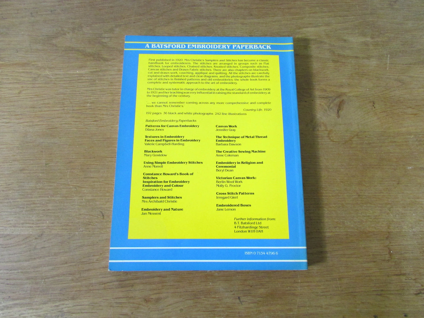 Samplers and Stitches, by Mrs Archibald Christie (Softback, 1986)