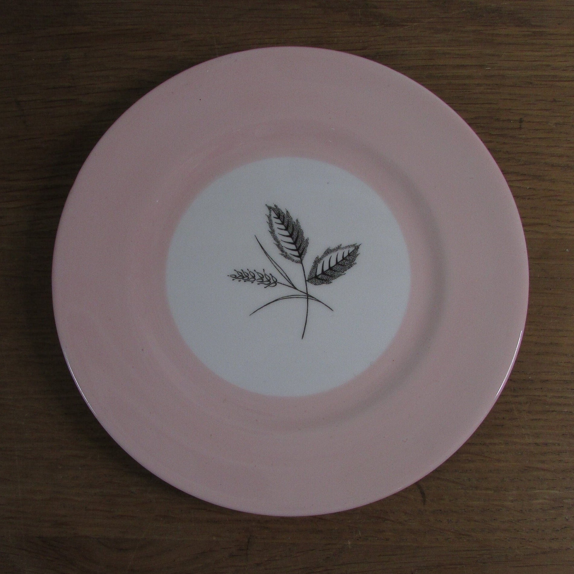 4x circa. 1950s Queen Anne bone china "Harvest Pink" side plates