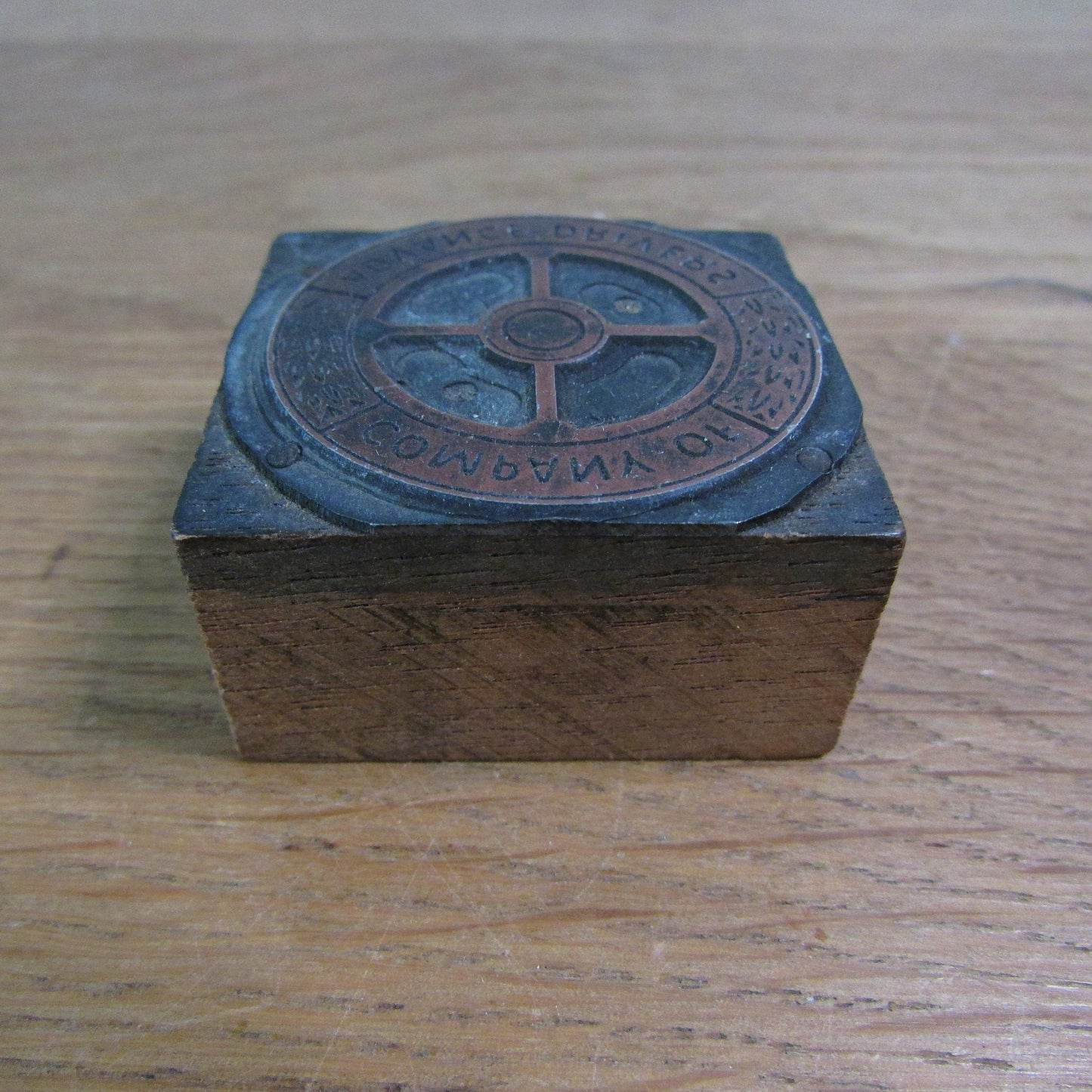 Vintage letterpress printers block "Company of Advanced Drivers"