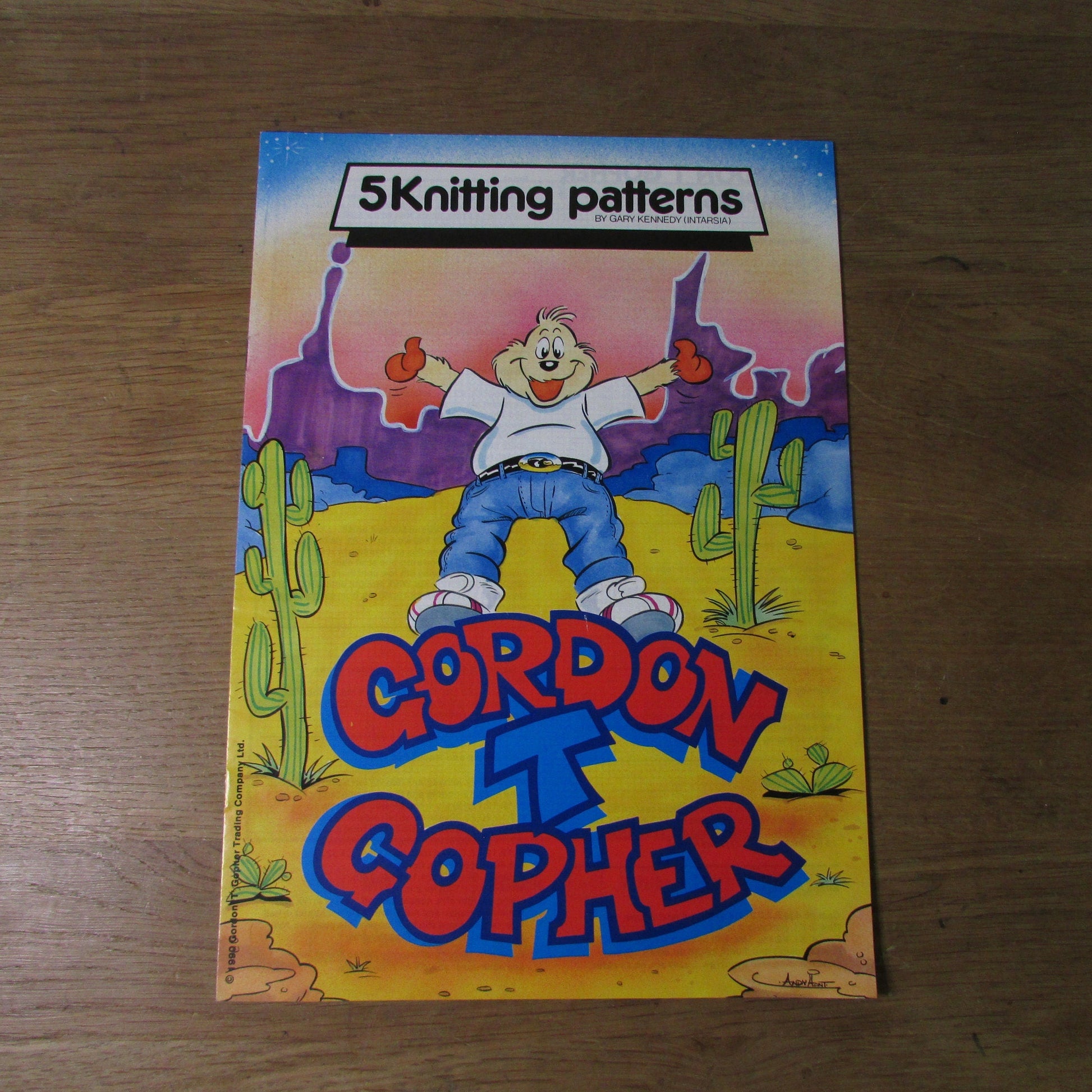 1990 five Intarsia knitting patterns by Gary Kennedy - Gordon T. Gopher