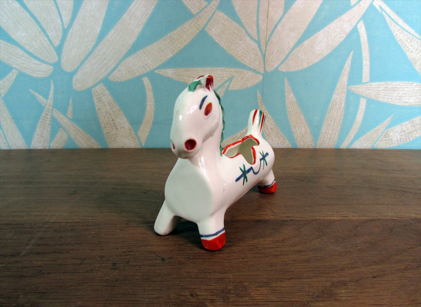 Unusual vintage ceramic horse-shaped ashtray, marked Foreign