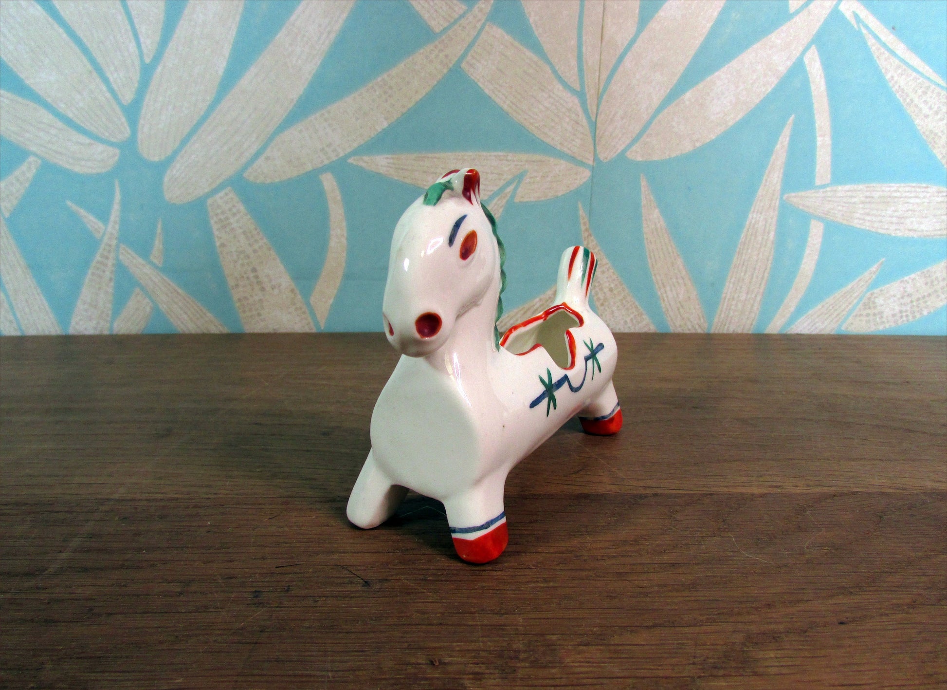 Unusual vintage ceramic horse-shaped ashtray, marked Foreign