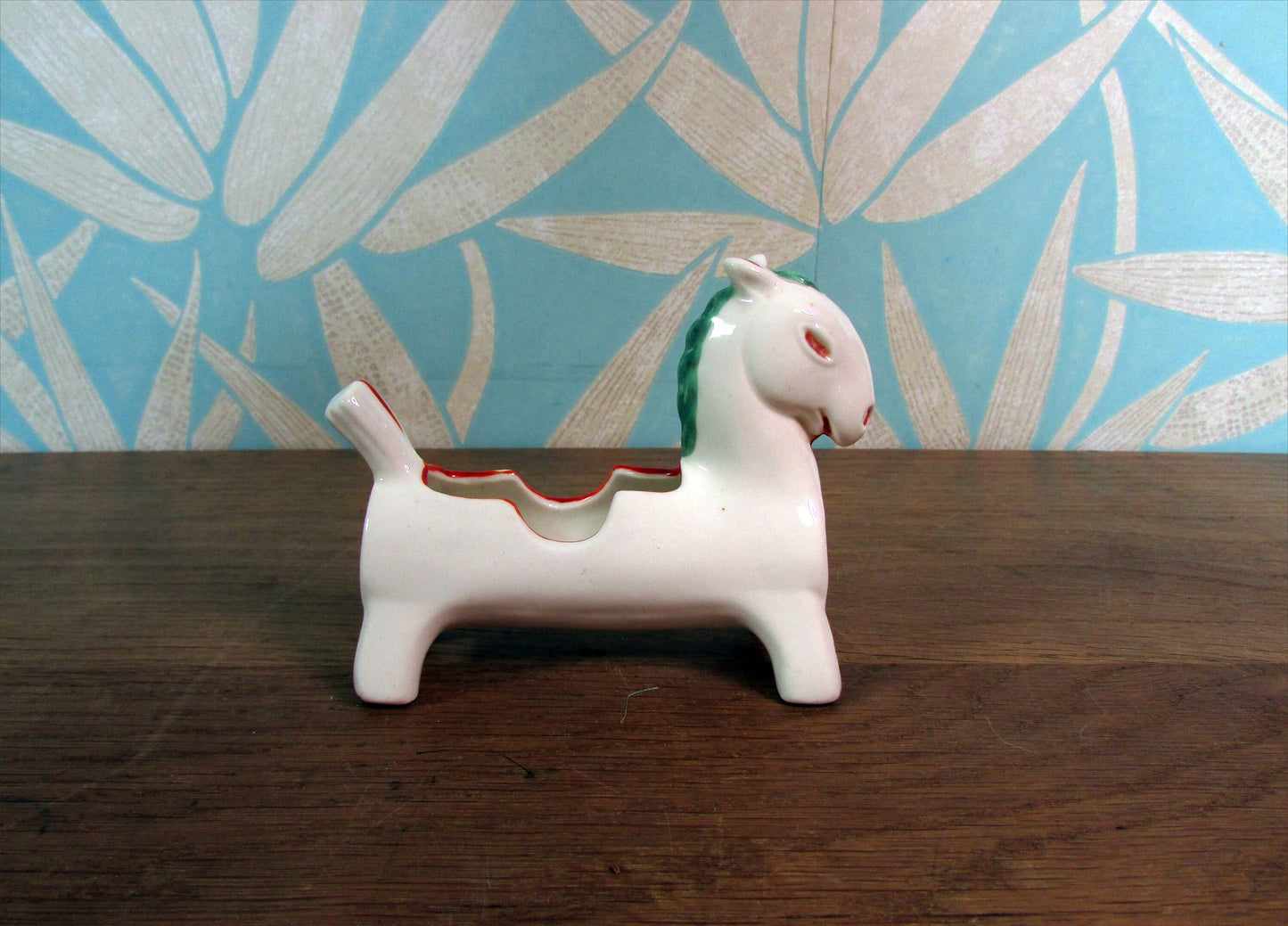 Unusual vintage ceramic horse-shaped ashtray, marked Foreign