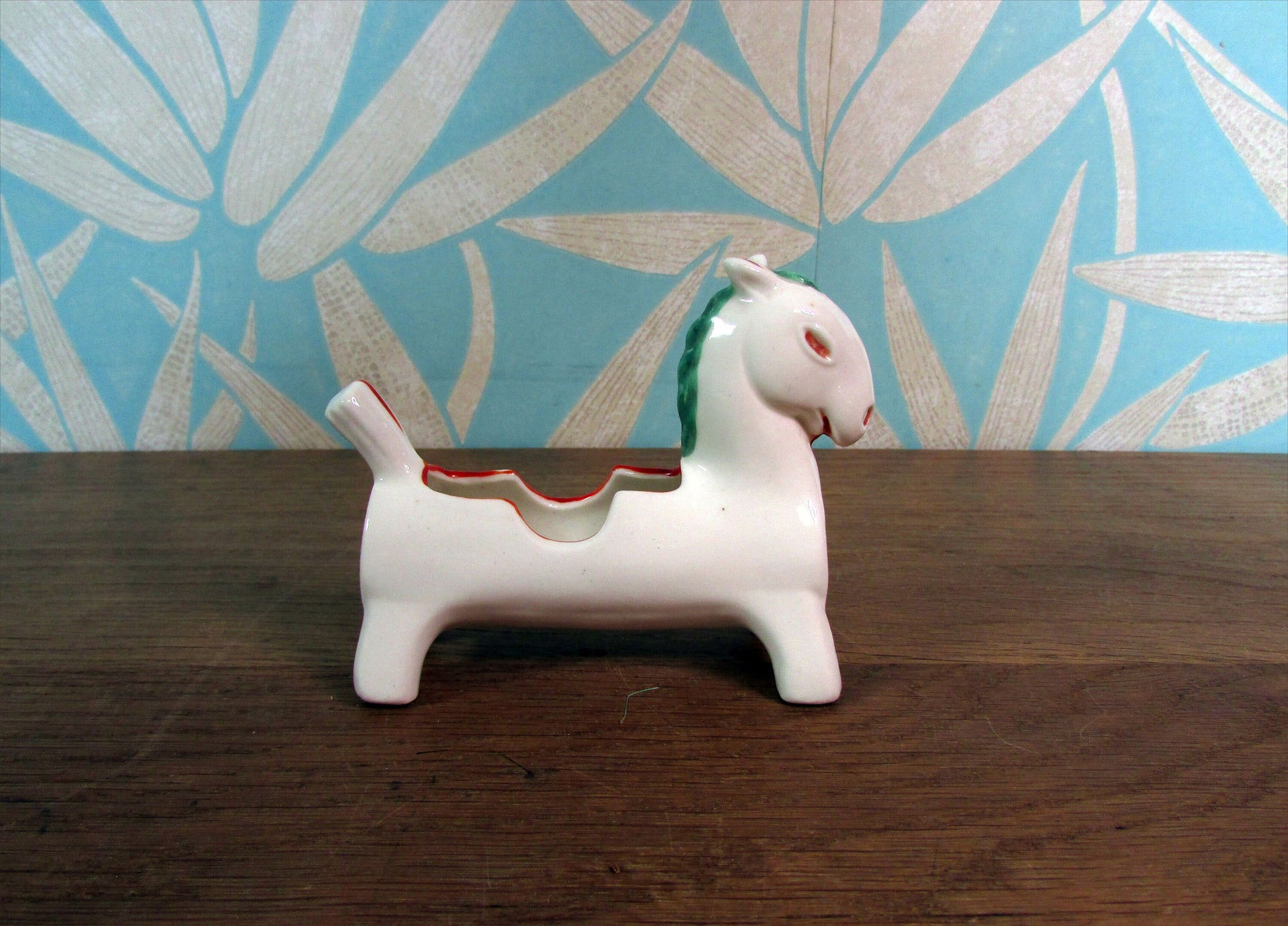 Unusual vintage ceramic horse-shaped ashtray, marked Foreign