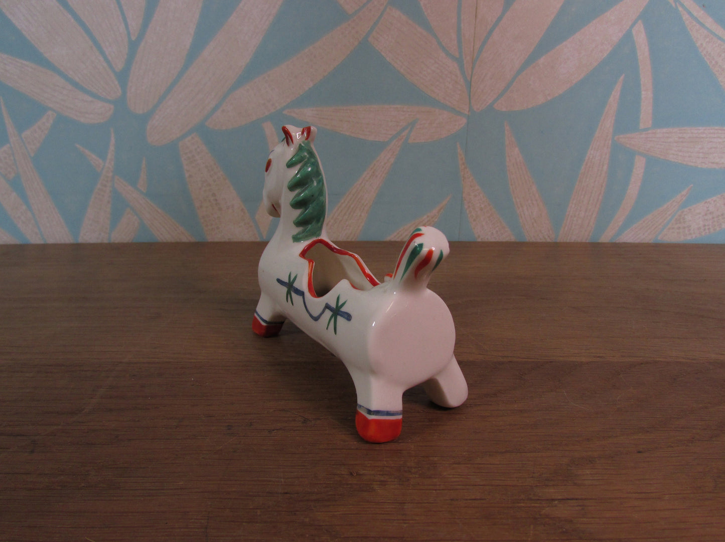 Unusual vintage ceramic horse-shaped ashtray, marked Foreign