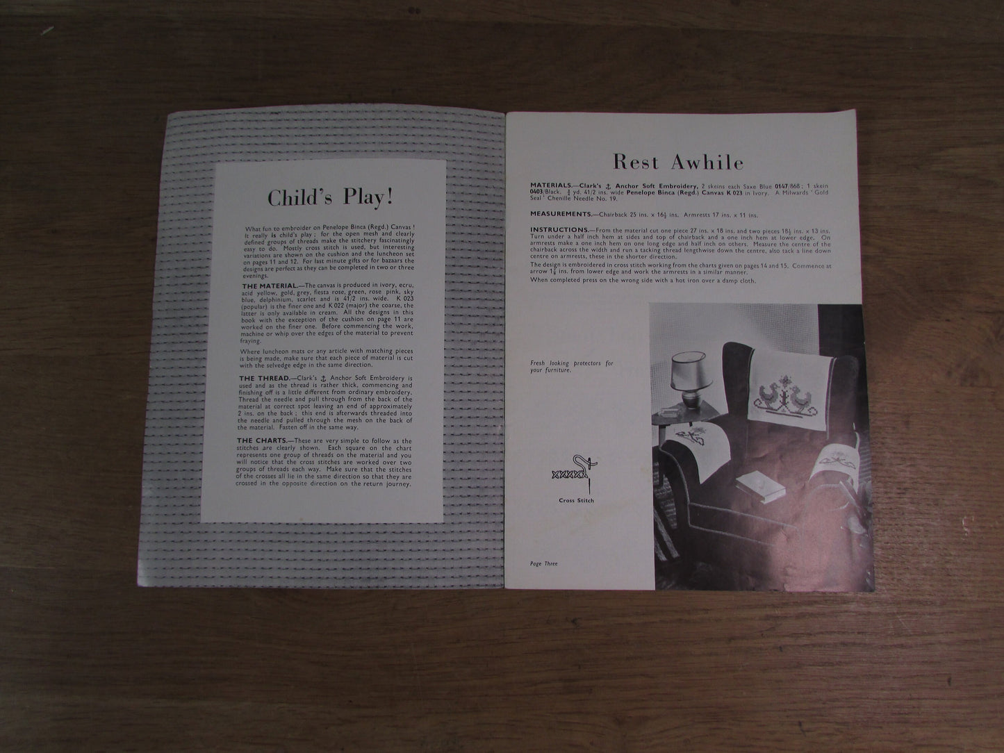 circa. 1950s The Binca Book No.42, a needlecraft publication by Penelope