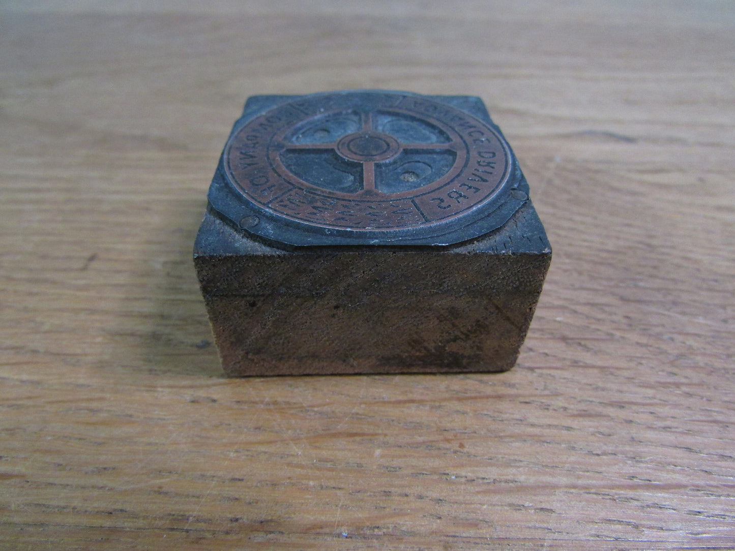 Vintage letterpress printers block "Company of Advanced Drivers"