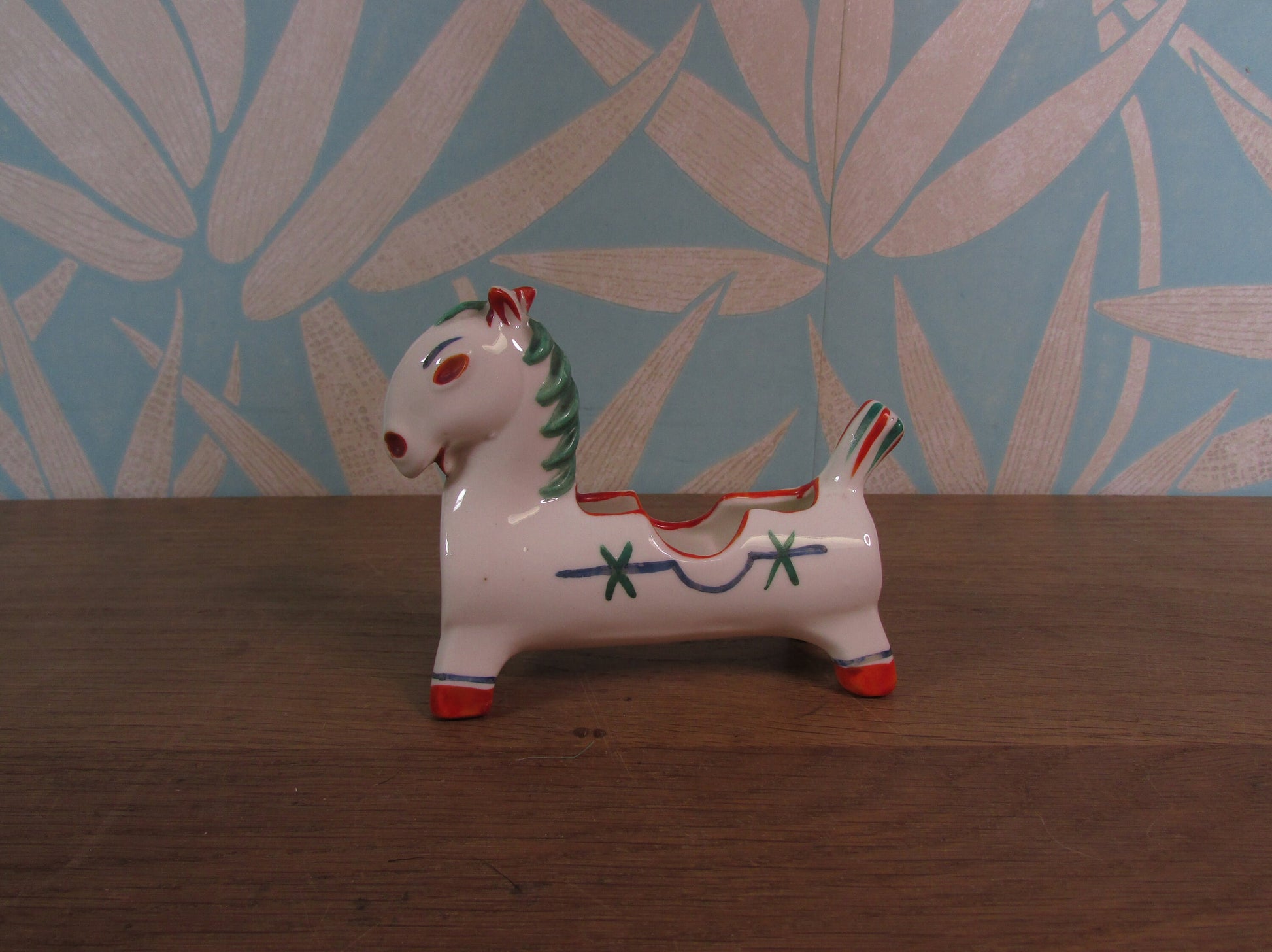 Unusual vintage ceramic horse-shaped ashtray, marked Foreign