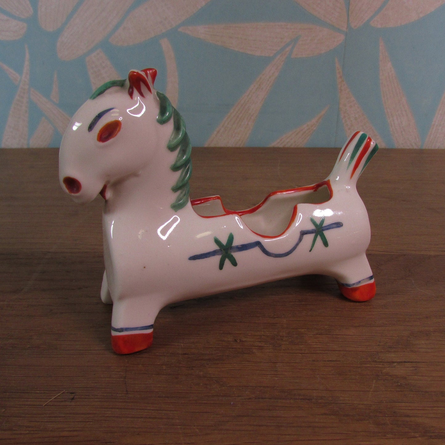 Unusual vintage ceramic horse-shaped ashtray, marked Foreign