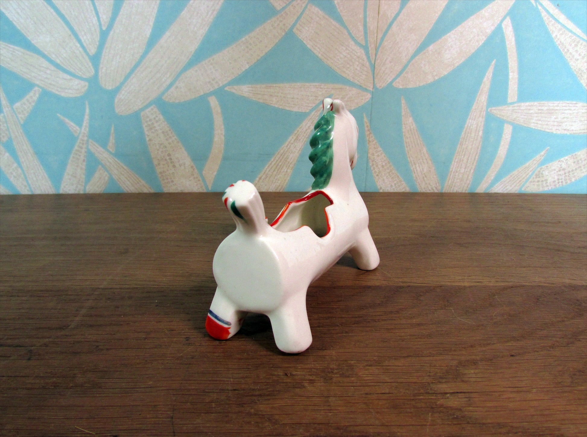 Unusual vintage ceramic horse-shaped ashtray, marked Foreign
