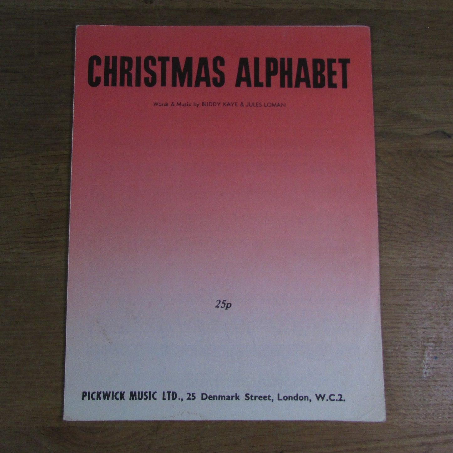 1950s Christmas Alphabet sheet music