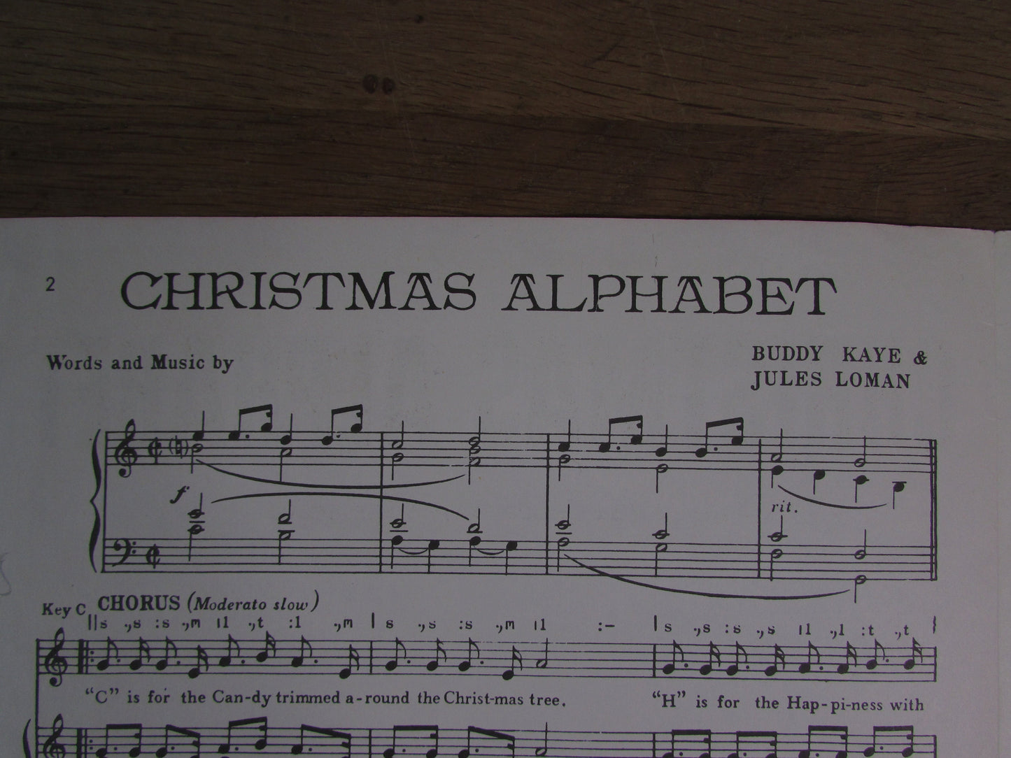 1950s Christmas Alphabet sheet music