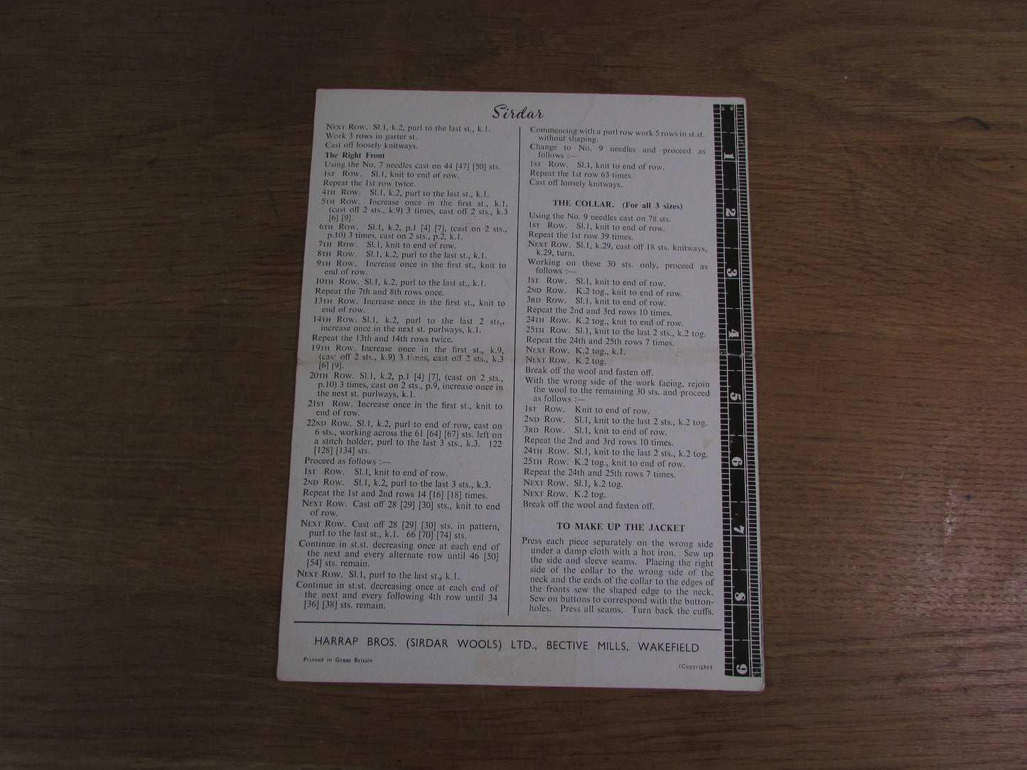 1940s/50s Growing up in Sirdar 559 knitting pattern for girl's double breasted jacket & skirt