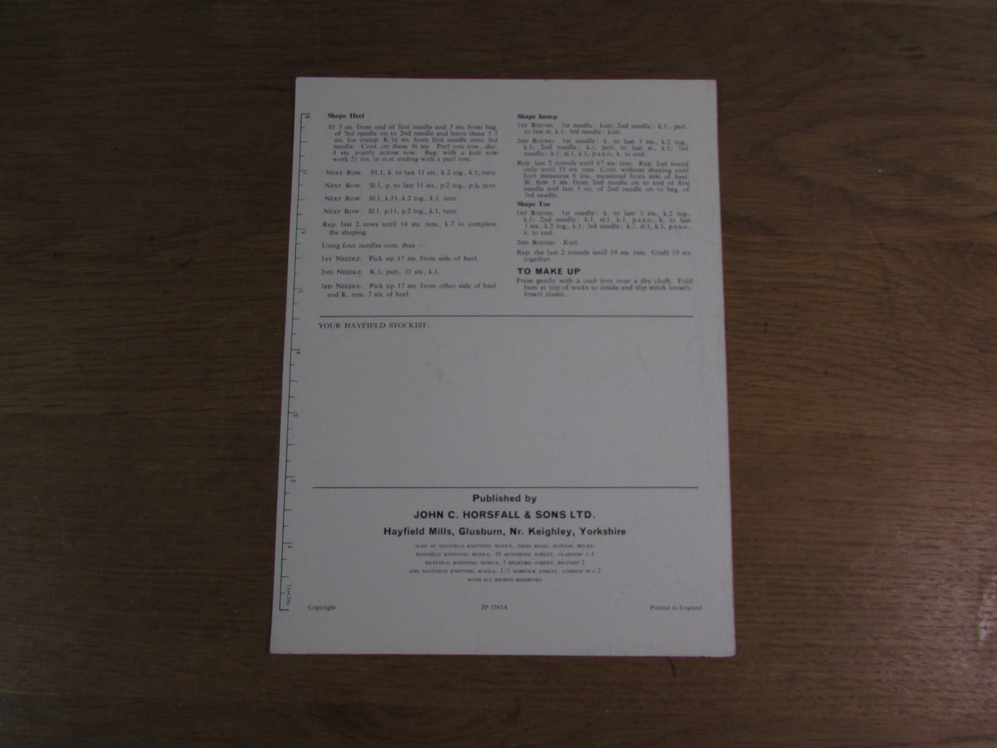 1960s Hayfield 529 knitting pattern for dress with matching socks