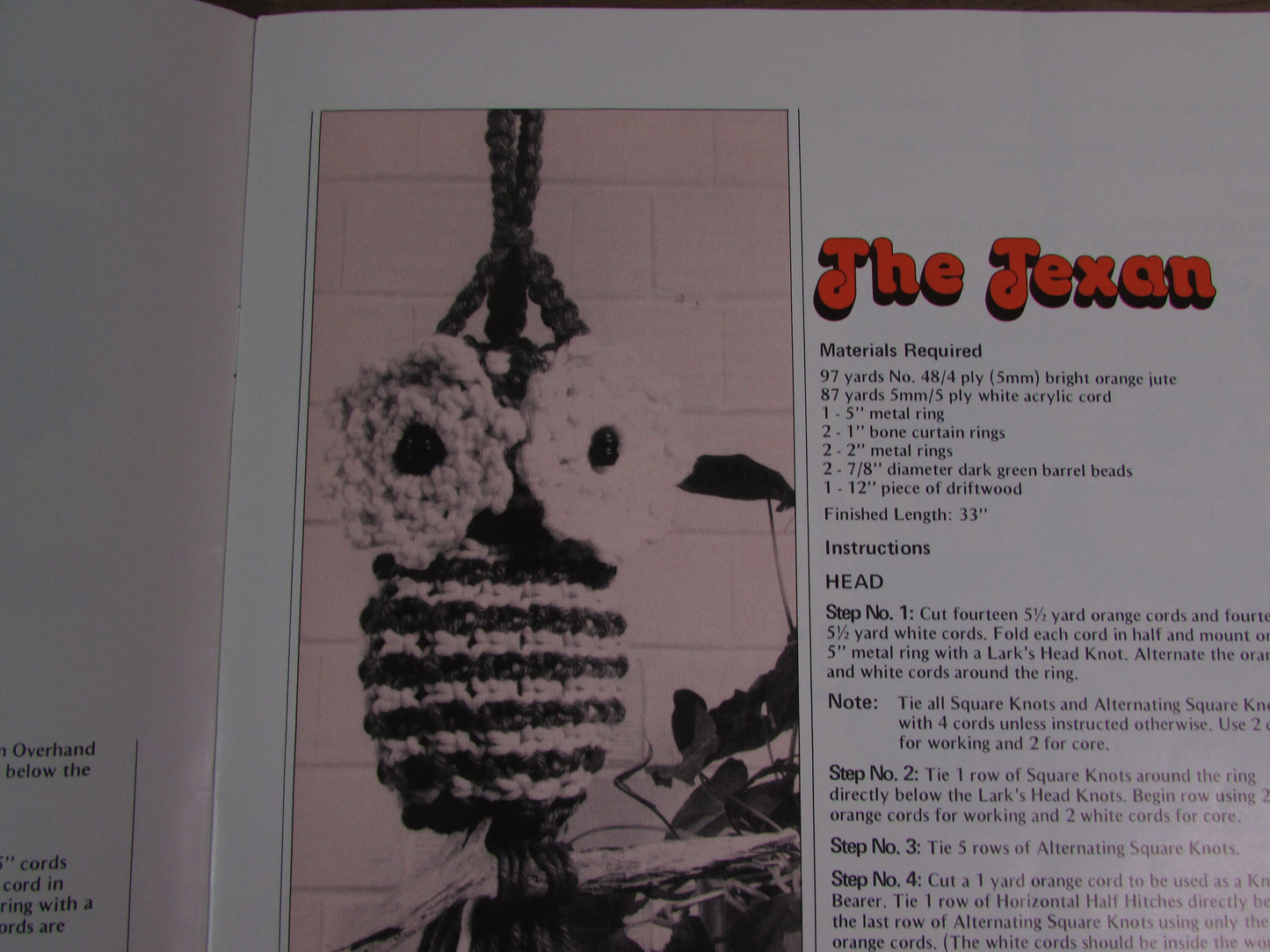 1978 Rascals 3-dimensional macrame owls pattern booklet
