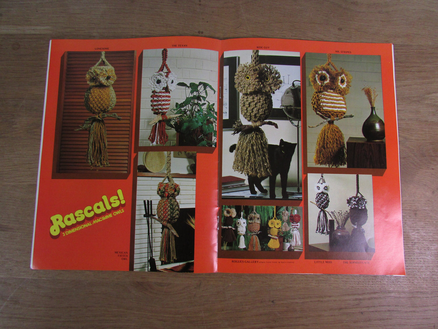 1978 Rascals 3-dimensional macrame owls pattern booklet