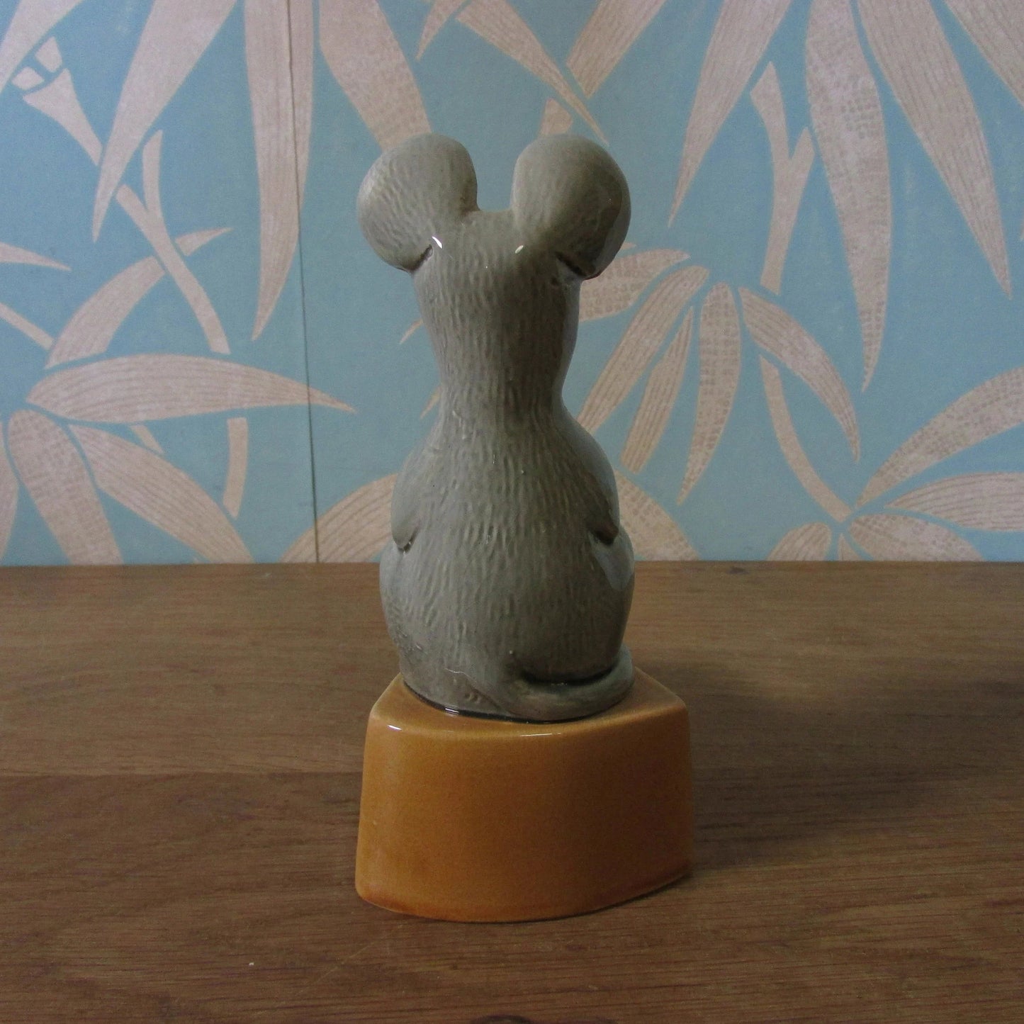 Vintage Heanor (?) ceramic grey mouse sitting on cheese money box