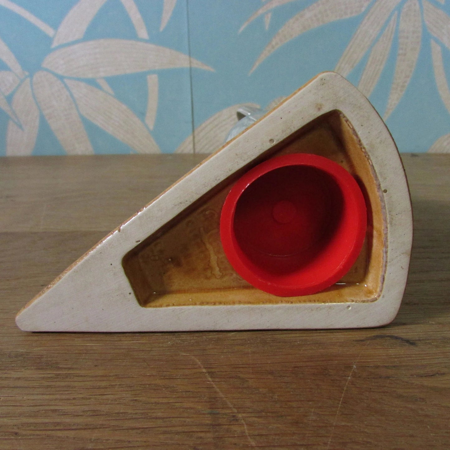 Vintage Heanor (?) ceramic grey mouse sitting on cheese money box