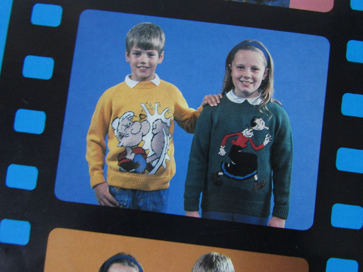 1988 eight Intarsia knitting patterns by Gary Kennedy - Popeye