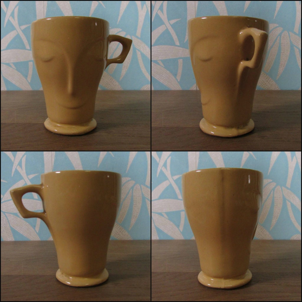 Pair of 1950s/60s collectable Cadbury's Bournville face mugs