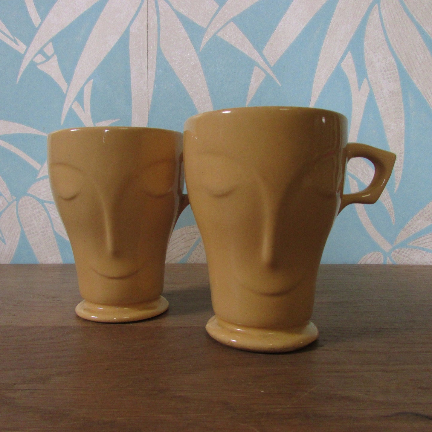 Pair of 1950s/60s collectable Cadbury's Bournville face mugs
