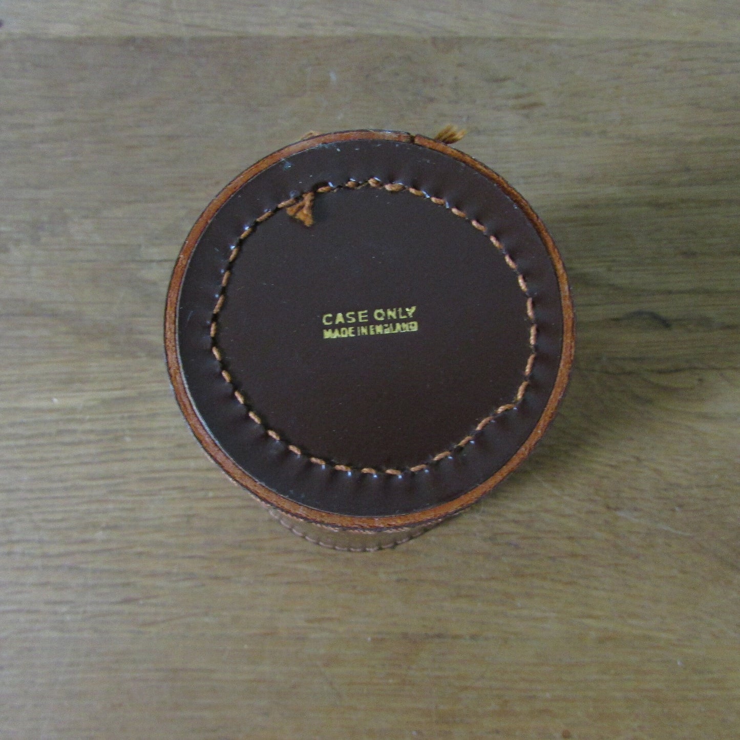 Set of 6 1960s/70s plastic tumblers in leather travel "Six Drinking Cup" case