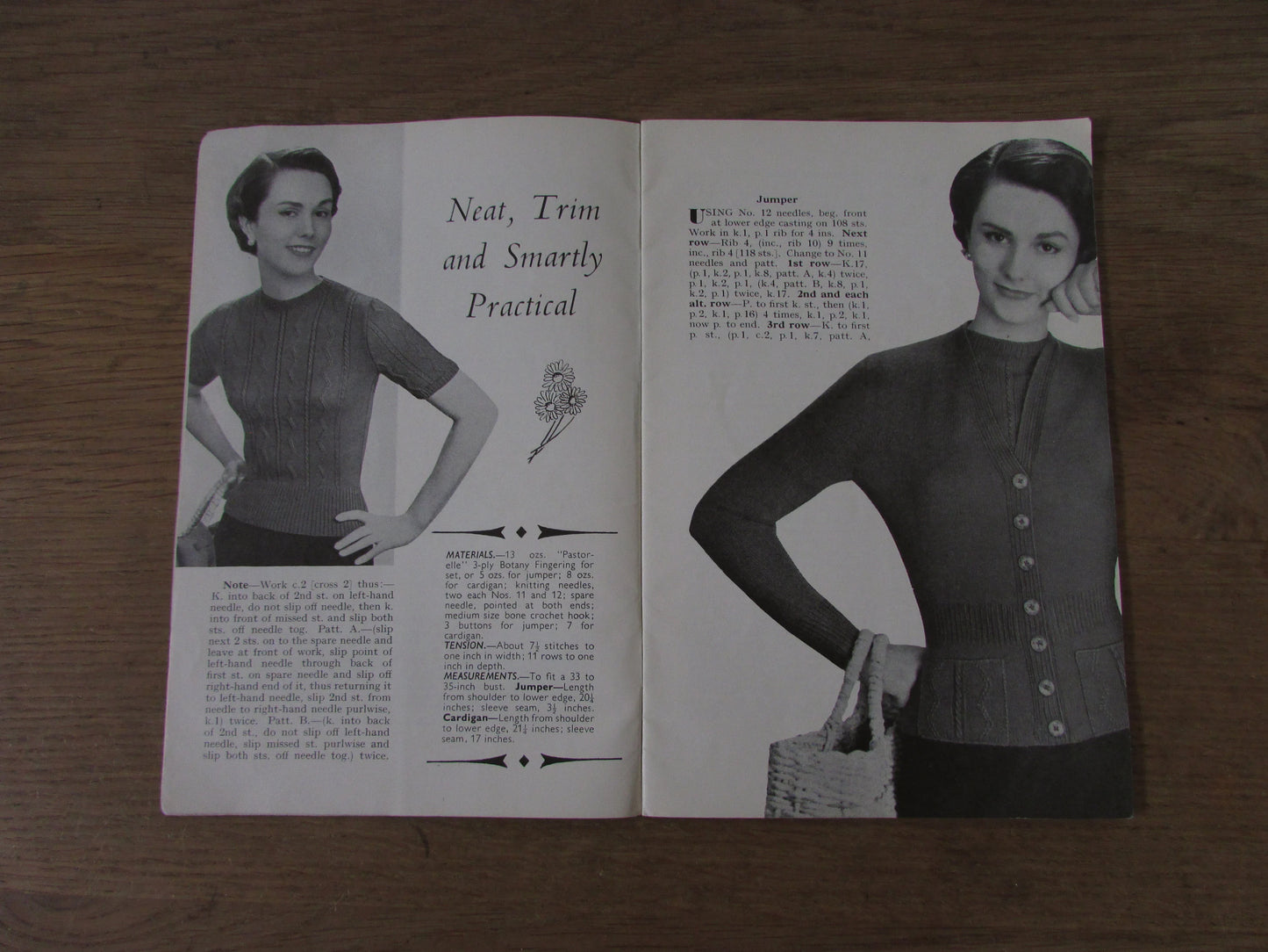 1940s/50s Weldons Practical Needlework 306 knitting patterns for twin sets