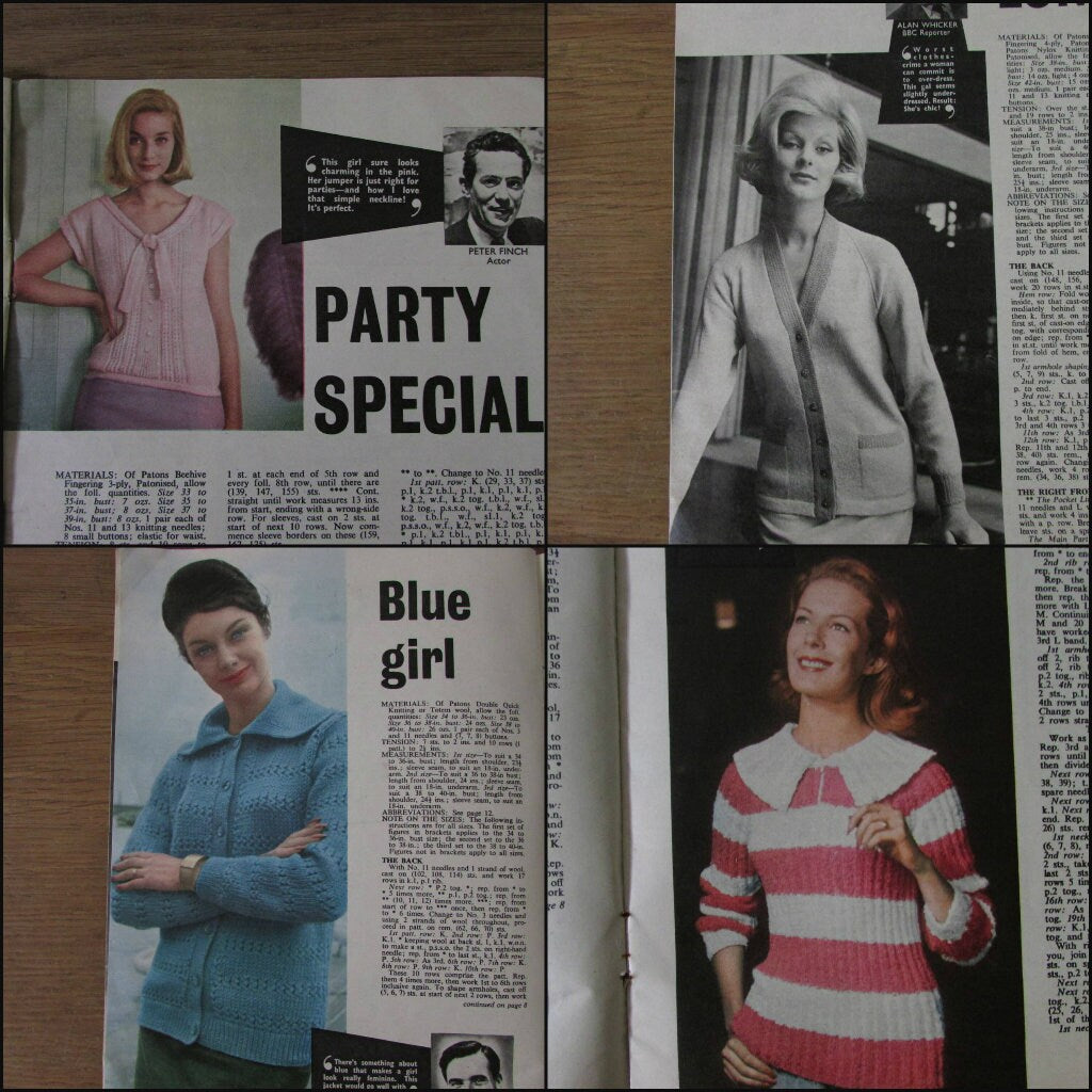 1960s Woman's Mirror Top Line knitting booklet; 14 exciting patterns for you to knit
