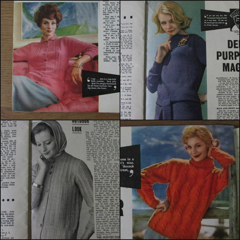 1960s Woman's Mirror Top Line knitting booklet; 14 exciting patterns for you to knit