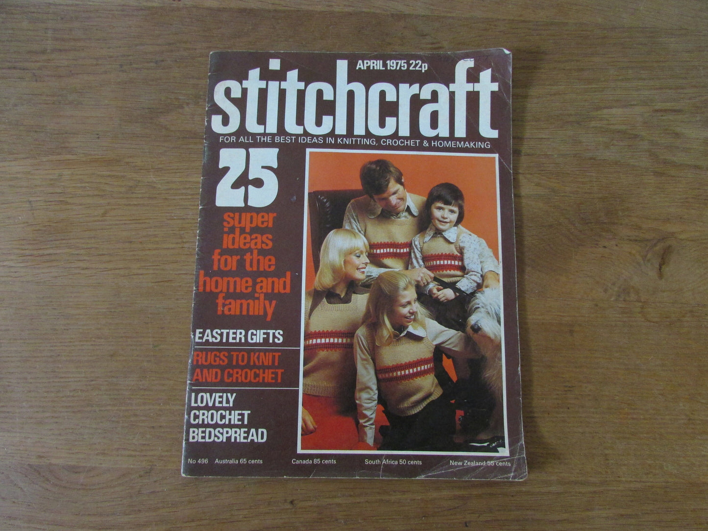 April 1975 Stitchcraft knitting & embroidery pattern booklet
