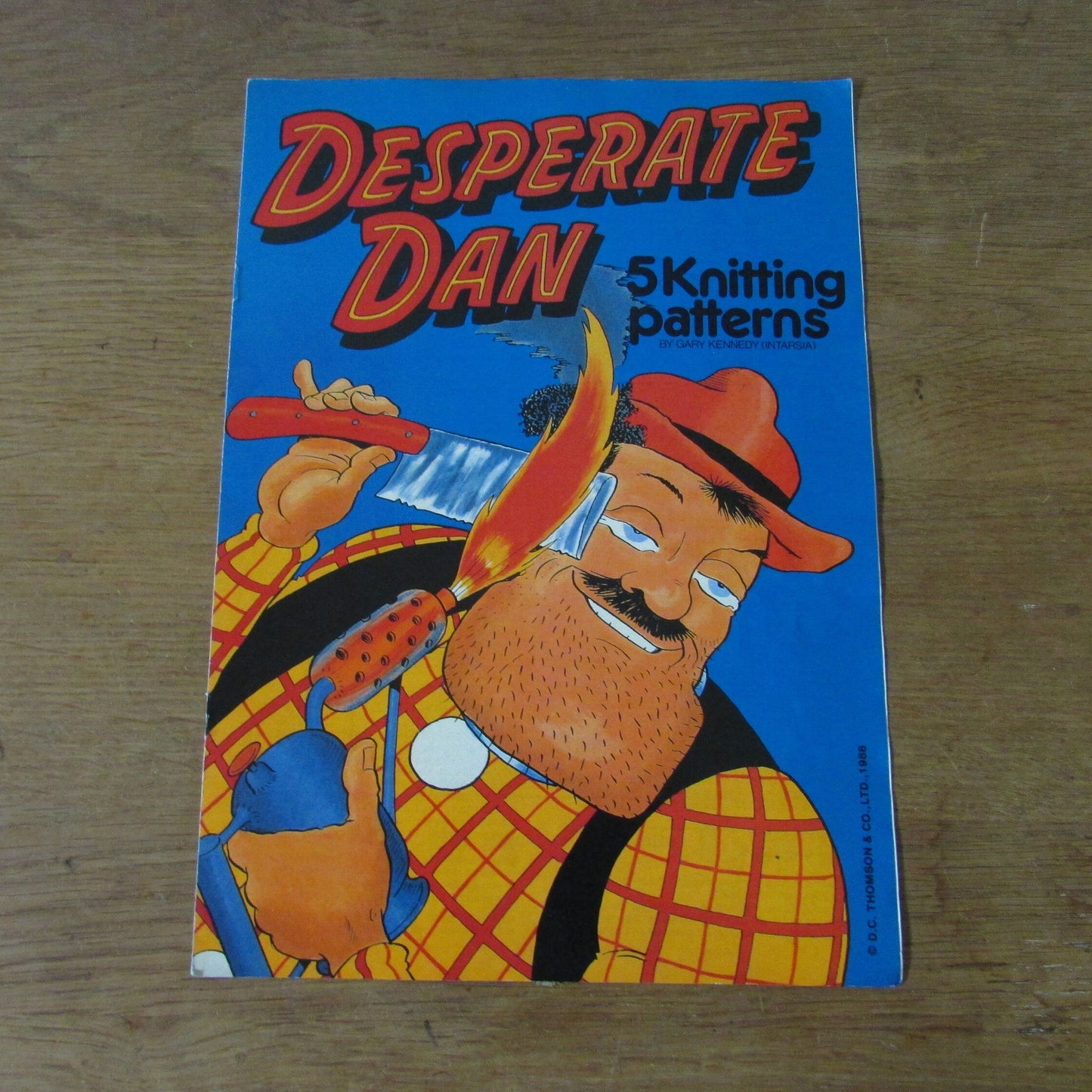 1988 five Intarsia knitting patterns by Gary Kennedy - Desperate Dan