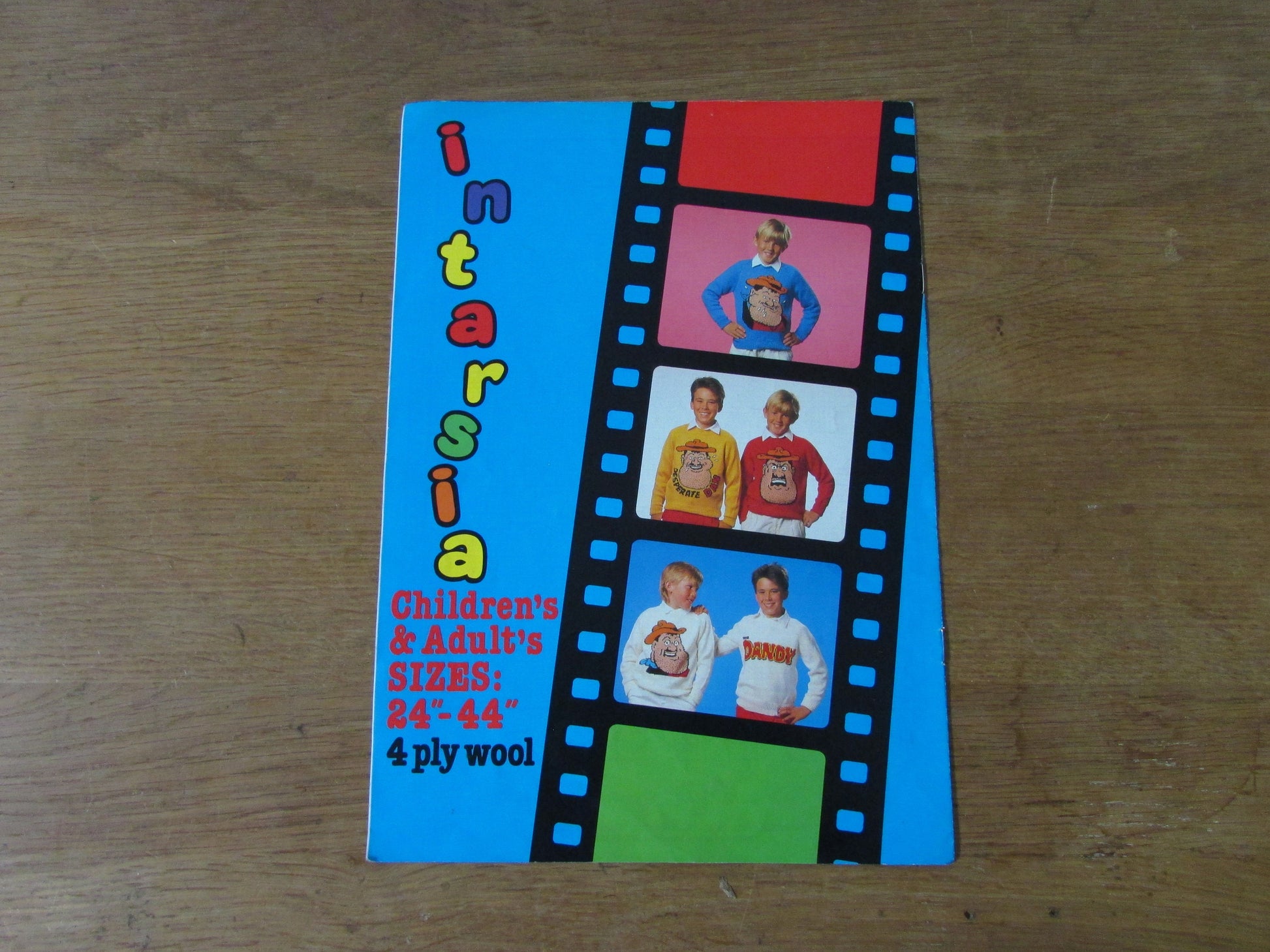 1988 five Intarsia knitting patterns by Gary Kennedy - Desperate Dan
