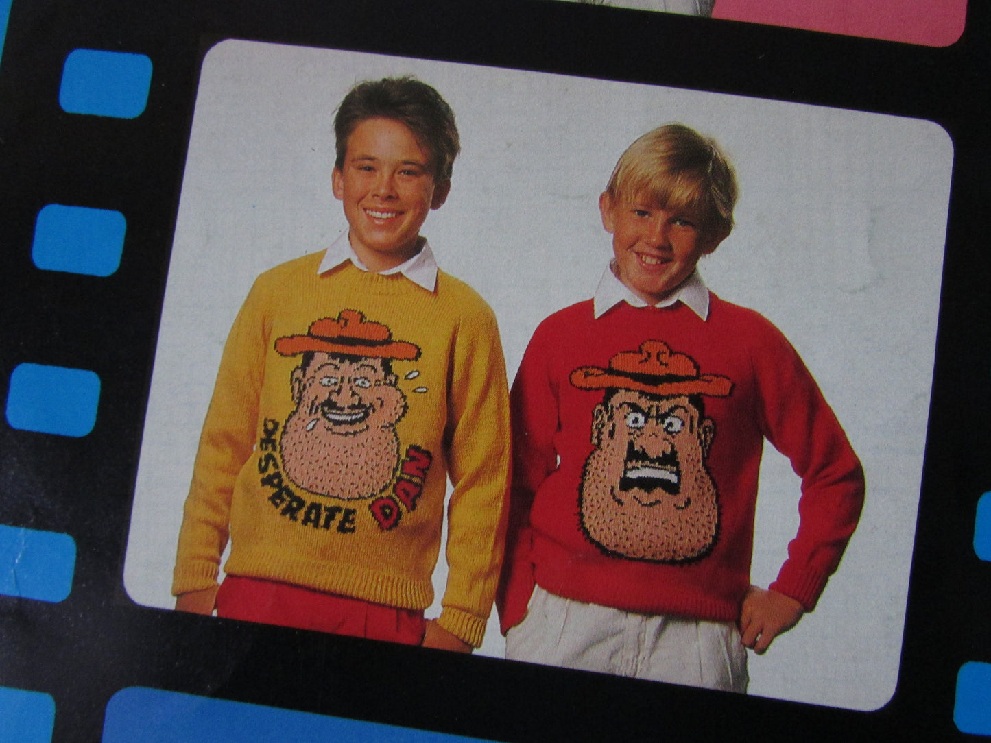 1988 five Intarsia knitting patterns by Gary Kennedy - Desperate Dan