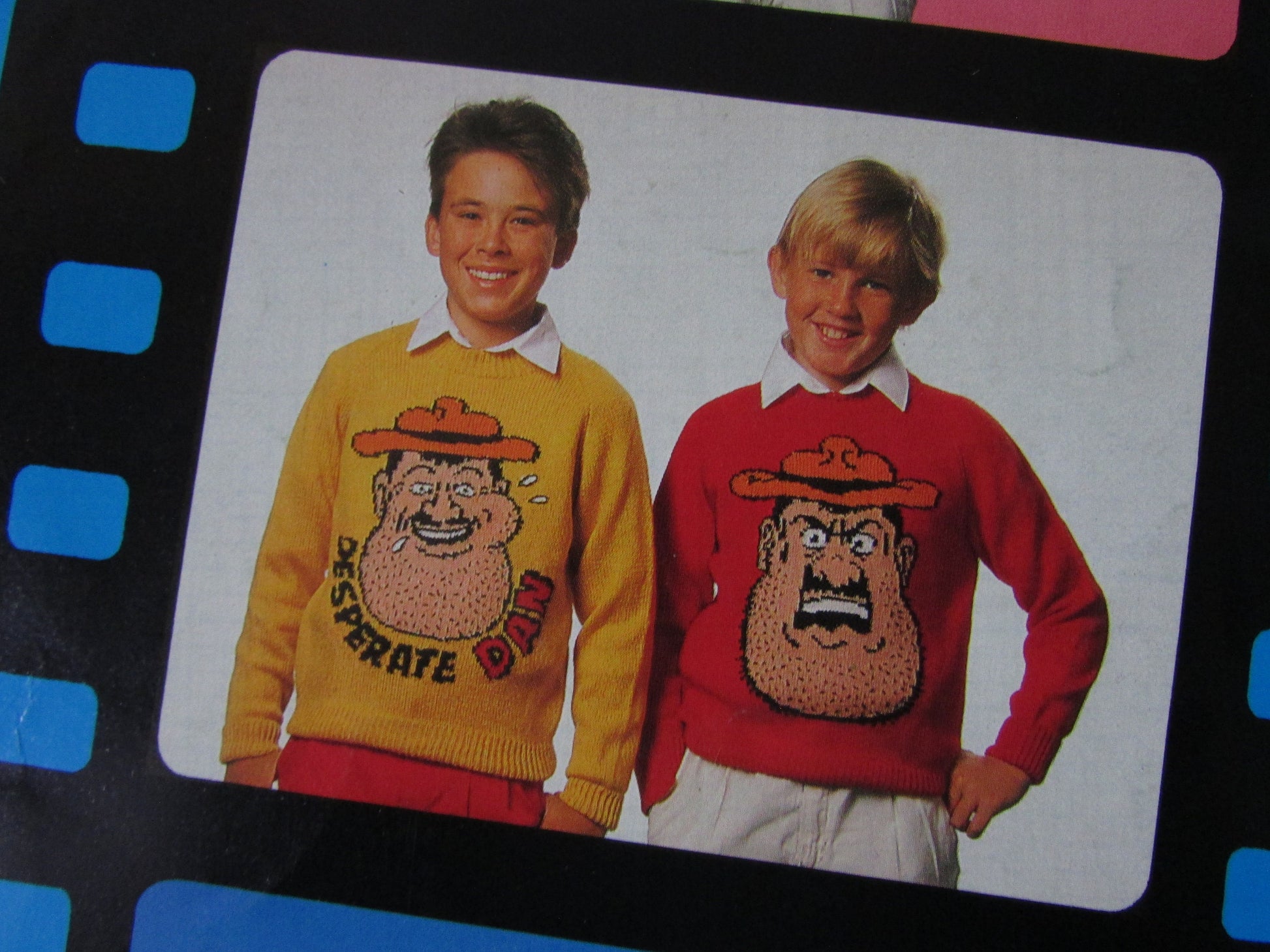 1988 five Intarsia knitting patterns by Gary Kennedy - Desperate Dan
