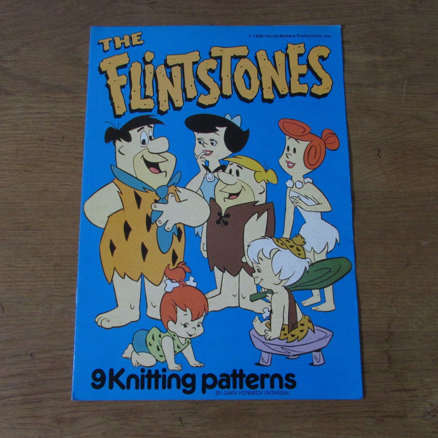 1988 nine Intarsia knitting patterns by Gary Kennedy - The Flintstones