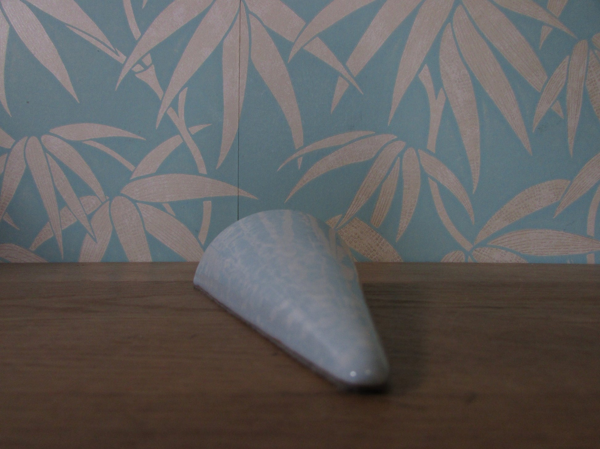 1970s Shelf Concept Handcrafted Stoneware sky blue/mottled cone wall pocket