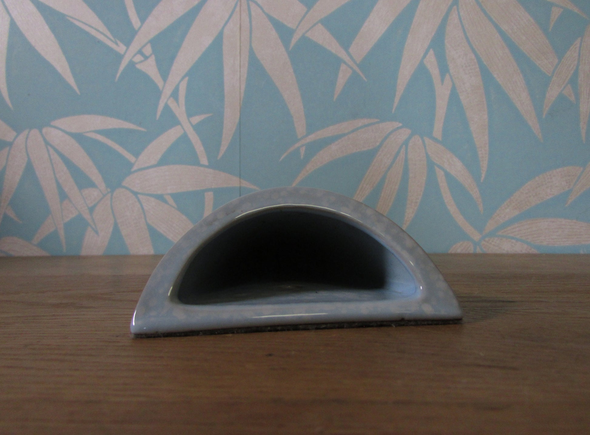1970s Shelf Concept Handcrafted Stoneware sky blue/mottled cone wall pocket