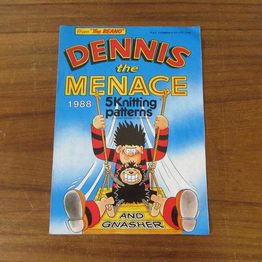 1988 five Intarsia knitting patterns by Gary Kennedy - from 'The Beano' Dennis the Menace