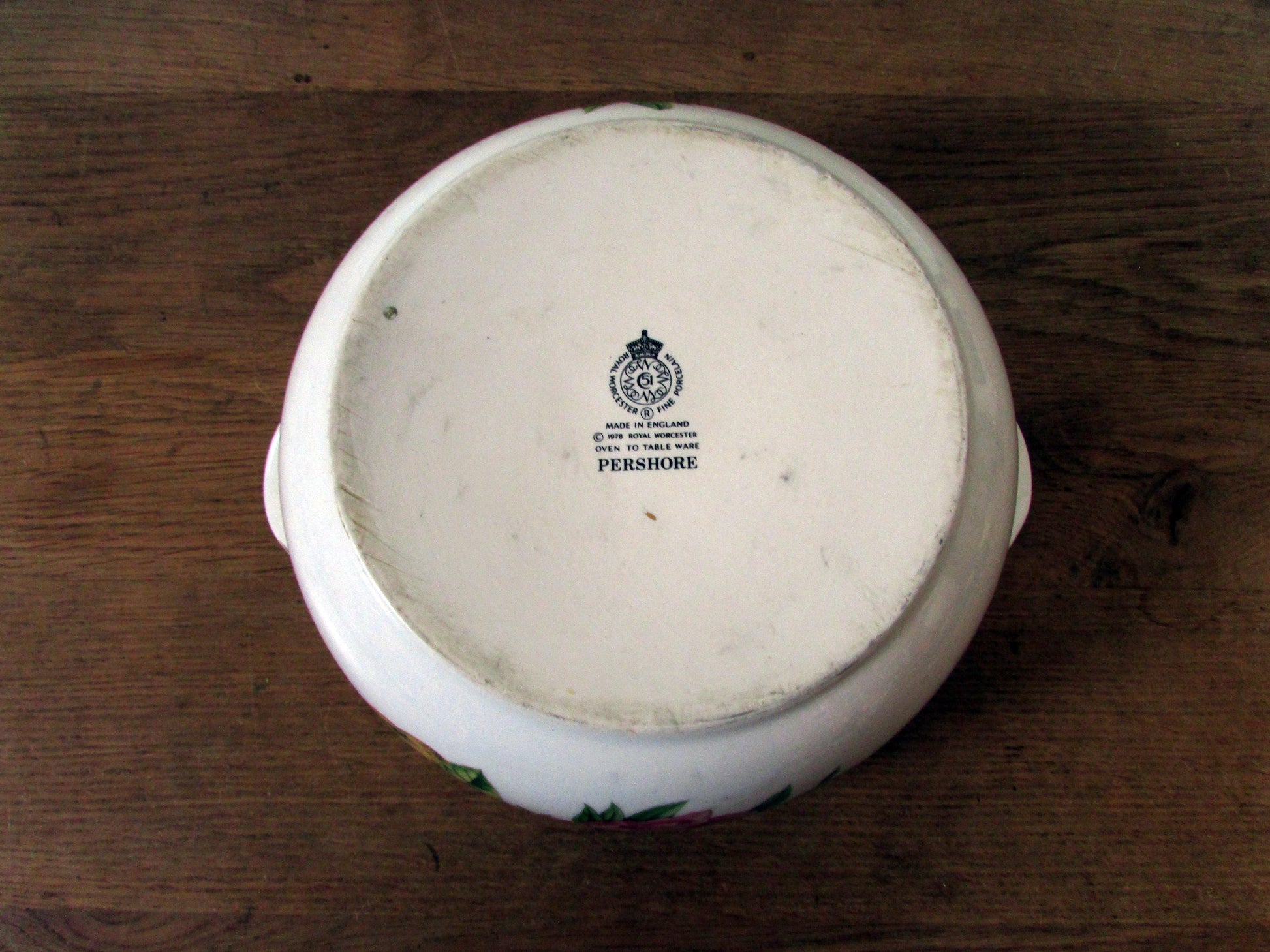 1978 Royal Worcester oven to tableware Pershore casserole dish