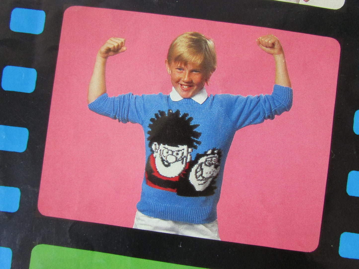 1988 five Intarsia knitting patterns by Gary Kennedy - from 'The Beano' Dennis the Menace